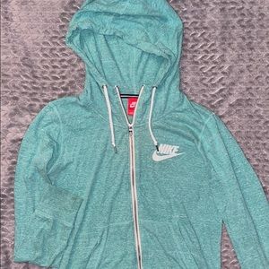 Nike teal zip up hoodie